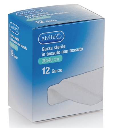 ALVITA GARZA STERILE IN TESSUTO NON TESSUTO 36X40CM 12 PEZZI - Farmastop