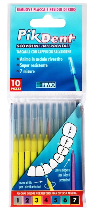 PIKDENT STUZZICOLINO 3 GIALLO 10 PEZZI - Farmastop