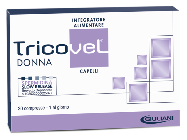 TRICOVEL DONNA INTEGRATORE ALIMENTARE CON NUTRIENTI SPECIFICI PER CAPELLI 30 COMPRESSE - Farmastop