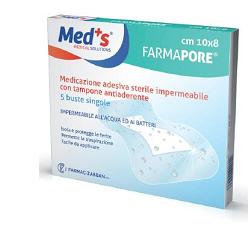 MEDS PORE MEDICAZIONE IN POLIURETANO ADESIVA IMPERMEABILE 10X8CM 5 PEZZI - Farmastop
