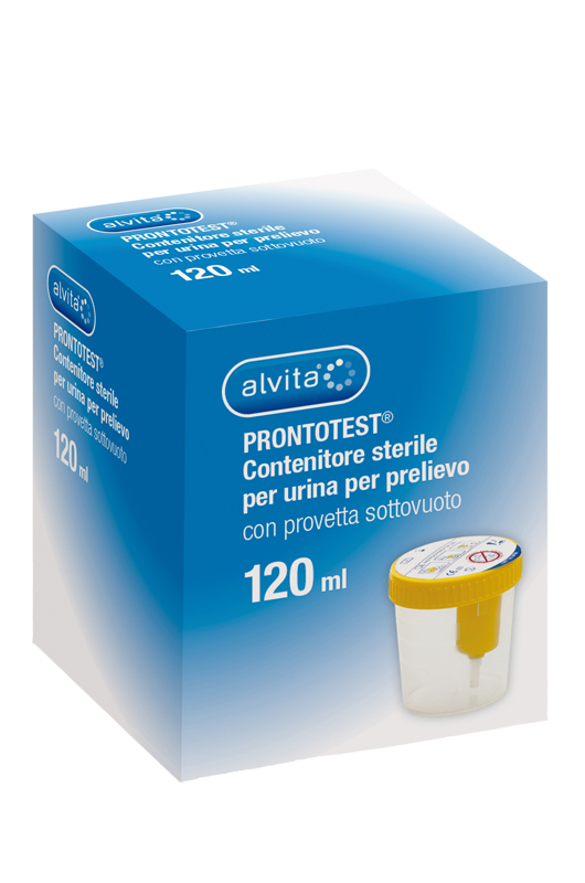 CONTENITORE URINE ALVITA PRONTOTEST PRELIEVO SOTTOVUOTO 120 ML 1 PEZZO - Farmastop