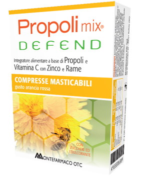 PROPOLI MIX DEFEND 30 COMPRESSE MASTICABILI GUSTO ARANCIA - Farmastop