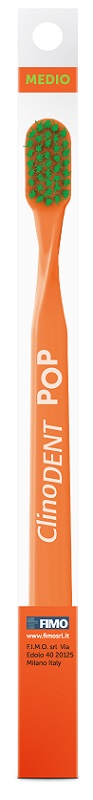 CLINODENT POP ARANCIONE SPAZZOLINO DA DENTI MEDIO - Farmastop