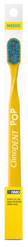 CLINODENT POP GIALLO SPAZZOLINO DA DENTI MEDIO - Farmastop