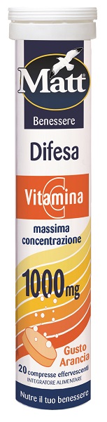 MATT BENESSERE DIFESA VITAMINA C 20 COMPRESSE EFFERVESCENTI GUSTO ARANCIA - Farmastop