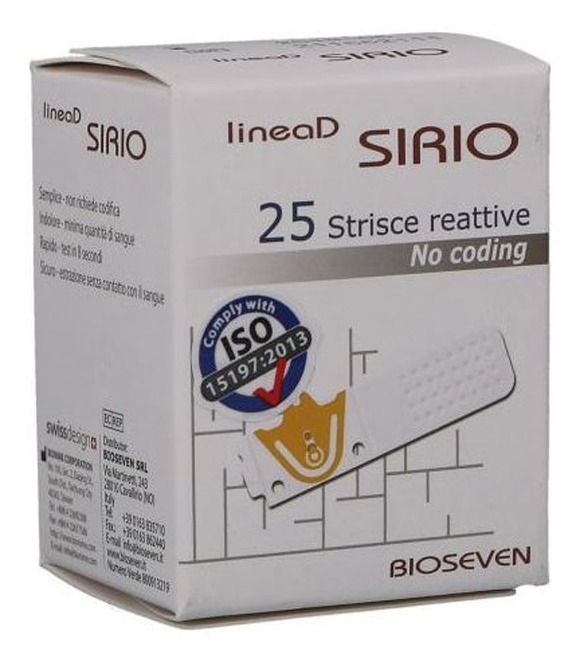 STRISCE MISURAZIONE GLICEMIA LINEA D SIRIO 25 PEZZI - Farmastop