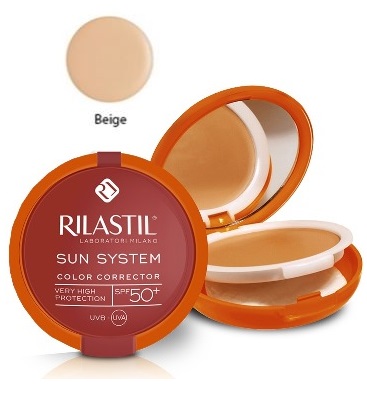 RILASTIL SUN SYSTEM PHOTO PROTECTION THERAPY SPF50+ COMPATTO BEIGE 10 ML - Farmastop