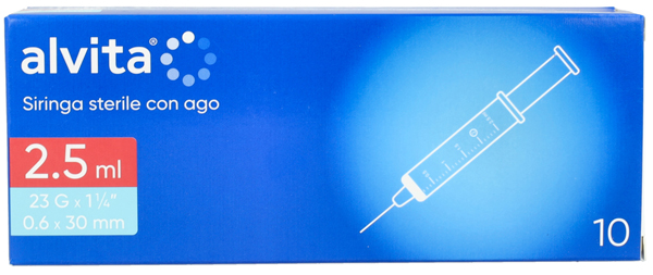 ALVITA SIRINGA  2,5 ML 23 GAUGE 10 PEZZI - Farmastop