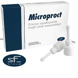 CREMA RETTALE MICROPROCT IN MICROCLISMI COADIUVANTE NEGLI STATI EMORROIDARI 6 PEZZI DA 8 G - Farmastop