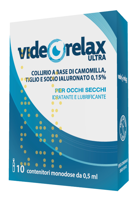 COLLIRIO IDRATANTE E LUBRIFICANTE VIDEORELAX ULTRA MONODOSE 0,5 ML 10 PEZZI - Farmastop