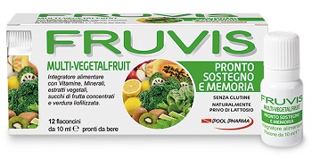 FRUVIS MULTI-VEGETALFRUIT PRONTO SOSTEGNO E MEMORIA 12 FLACONCINI DA 10 ML - Farmastop