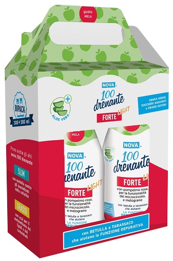 NOVA100 DRENANTE FORTE LIGHT CON ALOE 300+300 ML - Farmastop