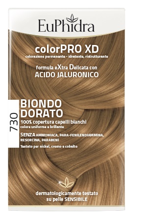 EUPHIDRA COLORPRO XD 730 BIONDO DORATO GEL COLORANTE CAPELLI IN FLACONE + ATTIVANTE + BALSAMO + GUANTI - Farmastop