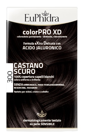 EUPHIDRA COLORPRO XD 300 CASTANO SCURO GEL COLORANTE CAPELLI IN FLACONE + ATTIVANTE + BALSAMO + GUANTI - Farmastop