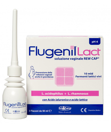 FLUGENIL LACT SOLUZIONE VAGINALE INTERNA A BASE DI FERMENTI LATTICI 3 FLACONI DA 50 ML + 3 APPLICATORI MONOUSO - Farmastop