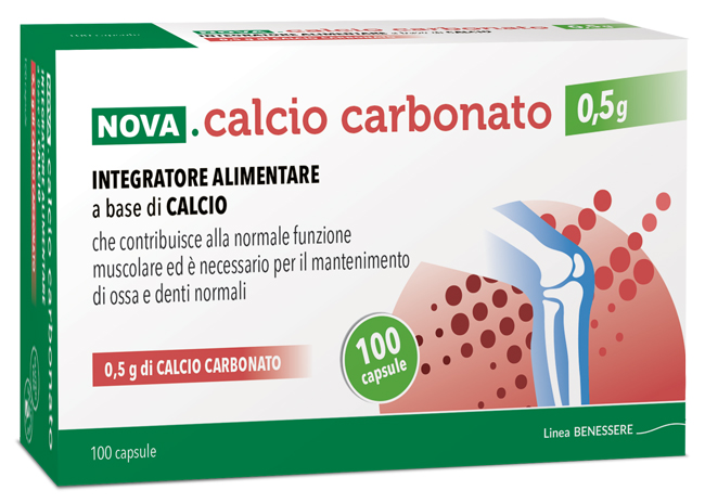 NOVA CALCIO CARBONATO 0,5 G 100 CAPSULE - Farmastop
