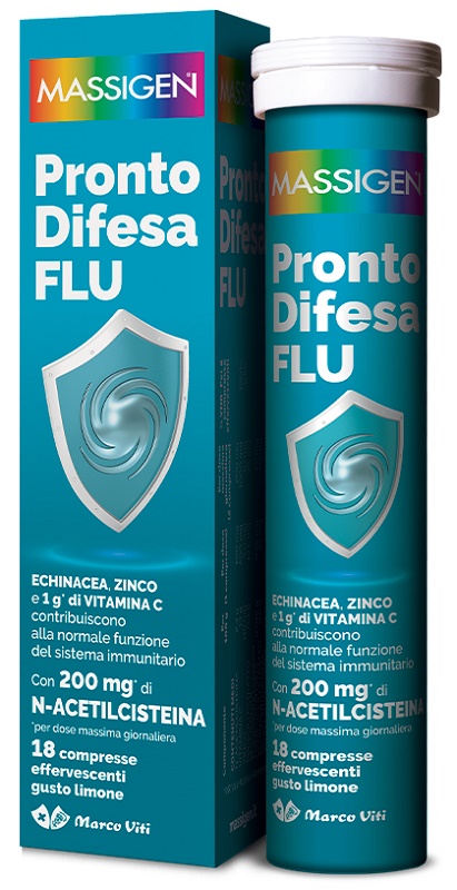 MASSIGEN PRONTO DIFESA FLU 18 COMPRESSE EFFERVESCENTI - Farmastop