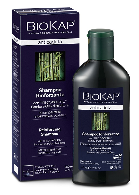 BIOKAP SHAMPOO RINFORZANTE ANTICADUTA CON TRICOBIOTIC NUOVA FORMULA 200 ML - Farmastop