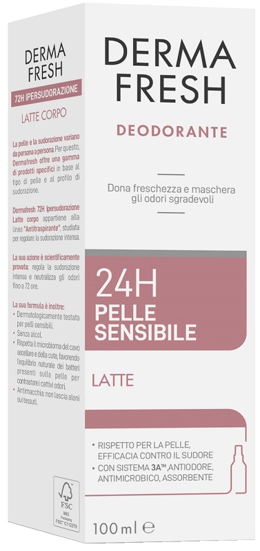 DERMAFRESH 24H PELLE SENSIBILE LATTE 100 ML - Farmastop
