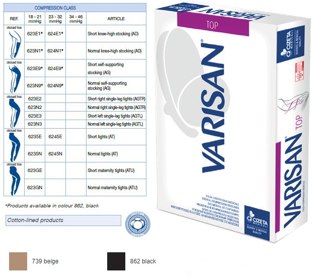 VARISAN TOP K2 GAMBALETTO NORMALE PUNTA CHIUSA NERO 5 - Farmastop