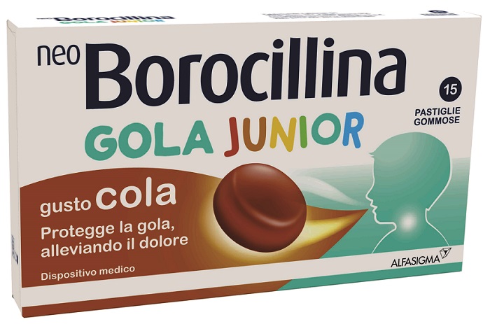 NEOBOROCILLINA GOLA JUNIOR 15 PASTIGLIE GUSTO COLA - Farmastop