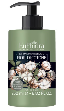EUPHIDRA SAPONE LIQUIDO MANI COTONE IN FLACONE CON ETICHETTA DISPENSER - Farmastop