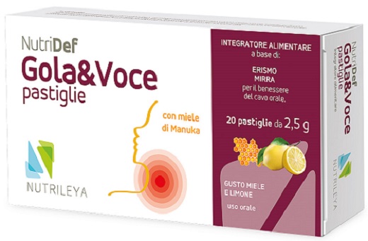 NUTRIDEF GOLA & VOCE MIELE E LIMONE 20 PASTIGLIE - Farmastop