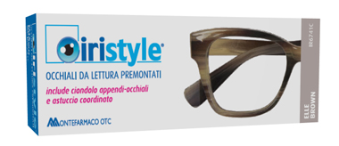 OCCHIALE DA LETTURA PREMONTATO IRISTYLE ELLE BROWN +3,00 CON CIONDOLO APPENDI-OCCHIALE E ASTUCCIO COORDINATO 1 PAIO - Farmastop