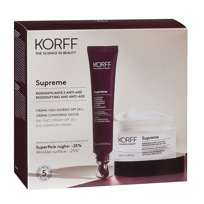 KORFF SKIN CARE SUPREME RR CREMA CONTORNO OCCHI 15 ML + CREMA GIORNO 50 ML - Farmastop