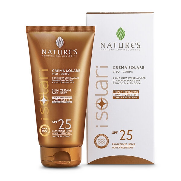 NATURE'S I SOLARI CREMA VISO/CORPO SPF 25 100 ML TRAVEL SIZE - Farmastop