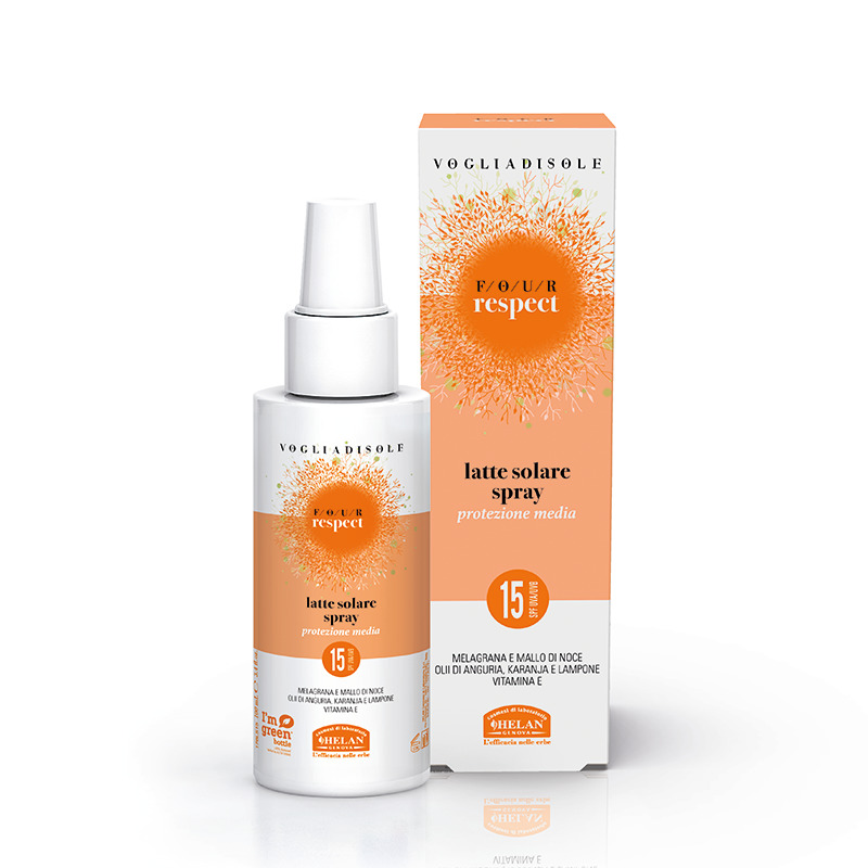 VOGLIADISOLE FOUR RESPECT LATTE SOLARE SPRAY SPF15 VISO E CORPO 100 ML - Farmastop