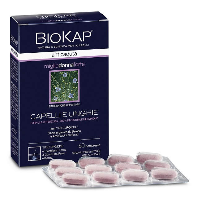 BIOKAP ANTICADUTA MIGLIO DONNA FORTE CON TRICOFOLTIL 60 COMPRESSE - Farmastop
