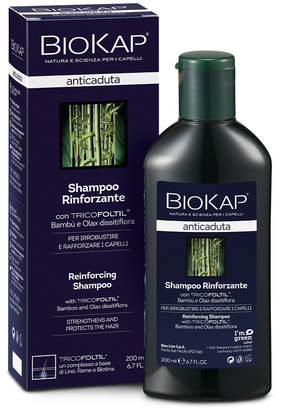 BIOKAP SHAMPOO RINFORZANTE ANTICADUTA CON TRICOFOLTIL NUOVA FORMULA 200 ML - Farmastop