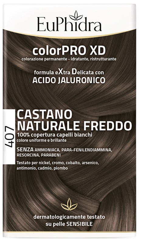 EUPHIDRA COLORPRO XD 407 CASTANO NATURALE F COLORE + ATTIVANTE + BALSAMO + CUFFIA + GUANTI - Farmastop