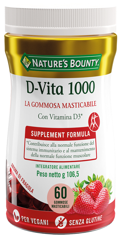 NATURE'S BOUNTY D VITA 1000 60 GOMMOSE MASTICABILI - Farmastop