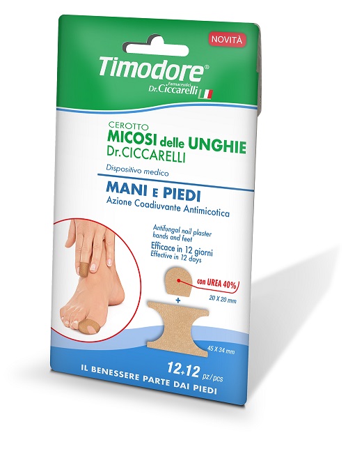 CEROTTO TIMODORE PER MICOSI UNGHIE MANI E PIEDI 12 + 12 PEZZI - Farmastop
