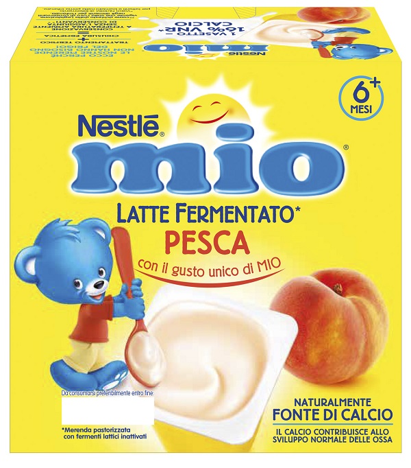 MIO MERENDA LATTE FERMENTATO PESCA 4X100 G - Farmastop