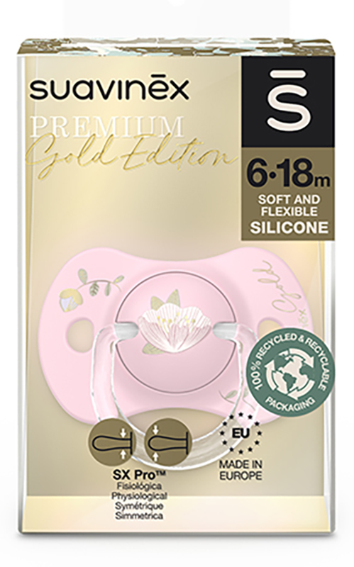 SUAVINEX GOLD SUCCHIETTO SILICONE 6/18 MESI SX PRO ROSA - Farmastop