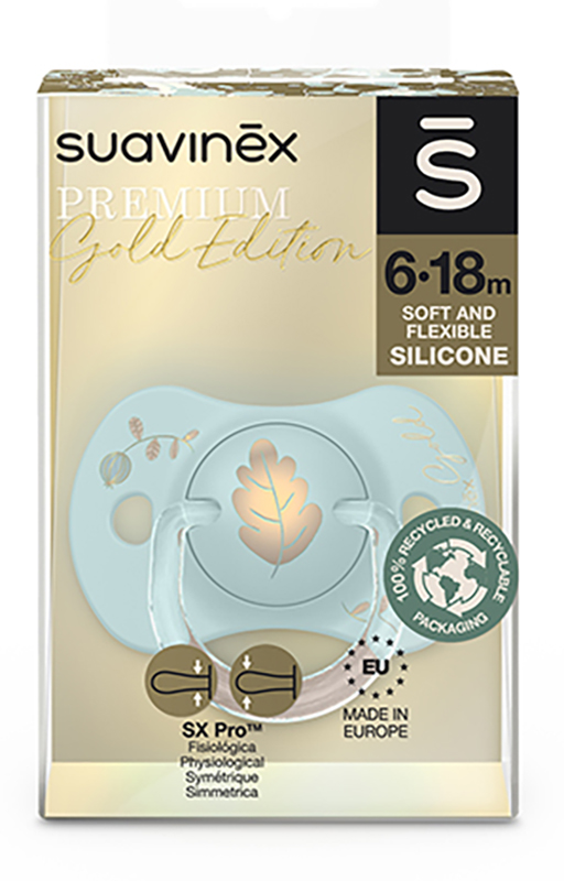 SUAVINEX GOLD SUCCHIETTO SILICONE 6/18 MESI SX PRO AZZURRO - Farmastop