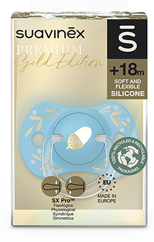 SUAVINEX GOLD SUCCHIETTO SILICONE +18 MESI SX PRO AZZURRO - Farmastop