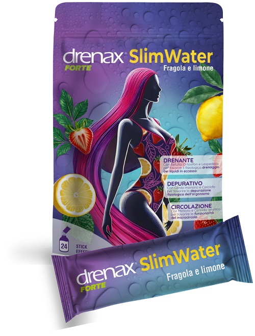 DRENAX FORTE SLIM WATER FRAGOLA E LIMONE 24 BUSTINE GRANULATI EFFERVESCENTI - Farmastop