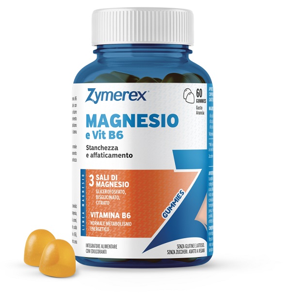 ZYMEREX MAGNESIO E VIT B6 60 GUMMIES GUSTO ARANCIA CON EDULCORANTI SENZA ZUCCHERI SENZA GLUTINE SENZA LATTOSIO - Farmastop