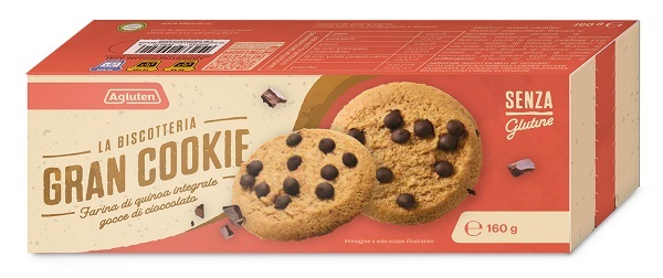 AGLUTEN GRAN COOKIE FARINA QUINOA INTEGRALE E GOCCE DI CIOCCOLATO 160 G - Farmastop