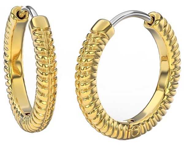 BJT387 ORECCHINO QUEEN ANNE 22MM GOLD PLATED - Farmastop