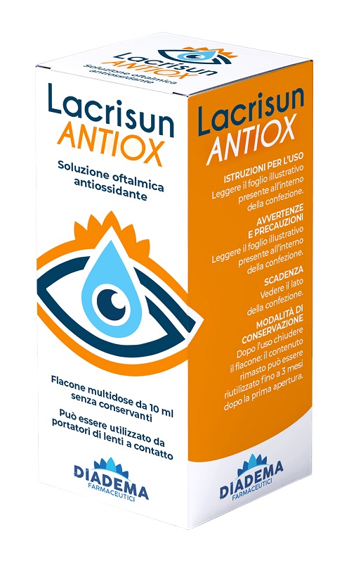 LACRISUN ANTIOX SOLUZIONE OFTALMICA ANTIOSSIDANTE OCCHI FLACONE MULTIDOSE 10 ML - Farmastop