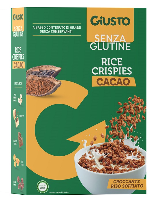 GIUSTO SENZA GLUTINE RICE CRISPIES CACAO 200 G - Farmastop