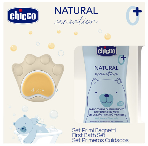 CHICCO NATURAL SENSATION SET DETERGENTE 200 ML + SPUGNA - Farmastop