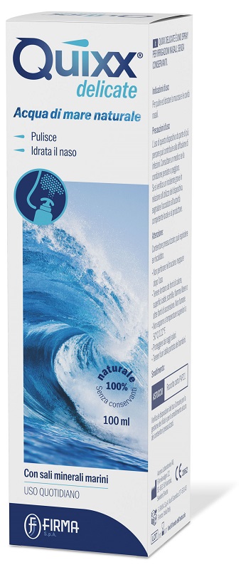 SOLUZIONE SPRAY PER IRRIGAZIONI NASALI QUIXX DELICATE ACQUA MARINA ISOTONICA 100 ML - Farmastop