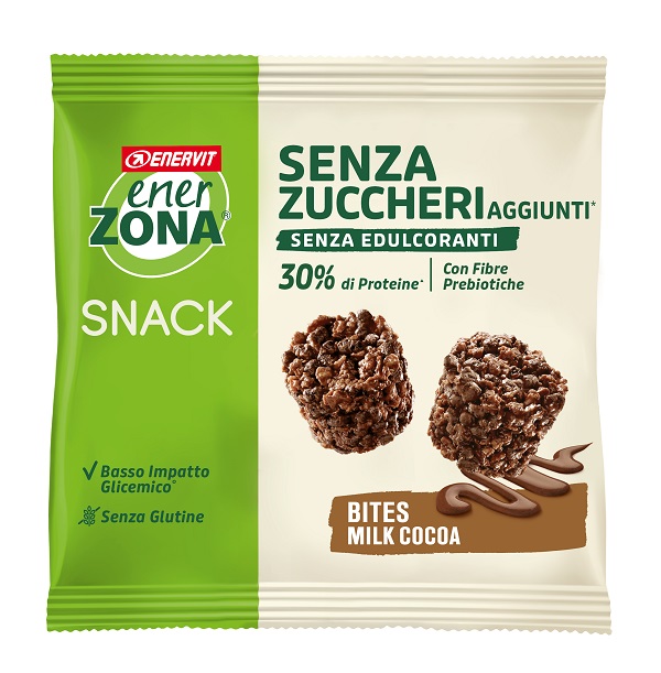 ENERZONA BITES MILK CHOCO SENZA ZUCCHERI AGGIUNTI 24 G - Farmastop