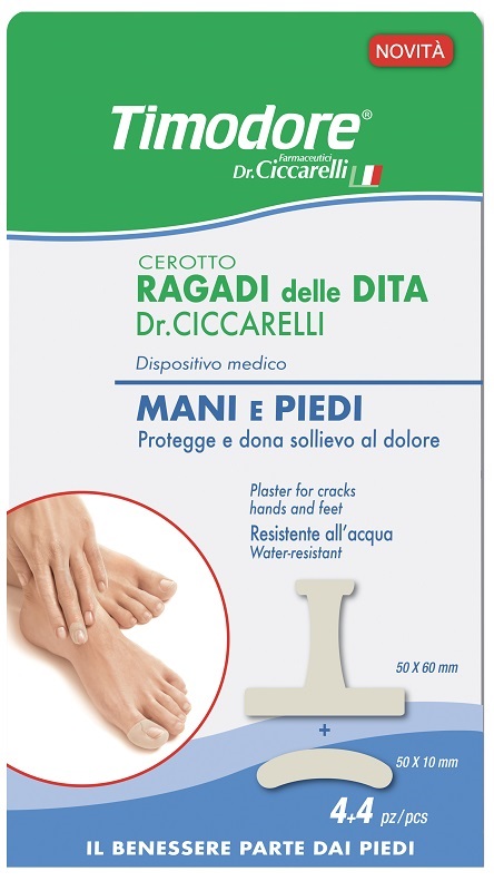 TIMODORE CEROTTO RAGADI DITA MANI E PIEDI 50X60 MM 4 PEZZI + 50X10 MM 4 PEZZI - Farmastop